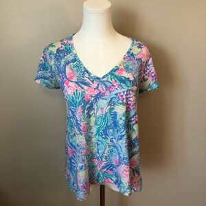 Lilly Pulitzer Tropical Print Short Sleeve Tee